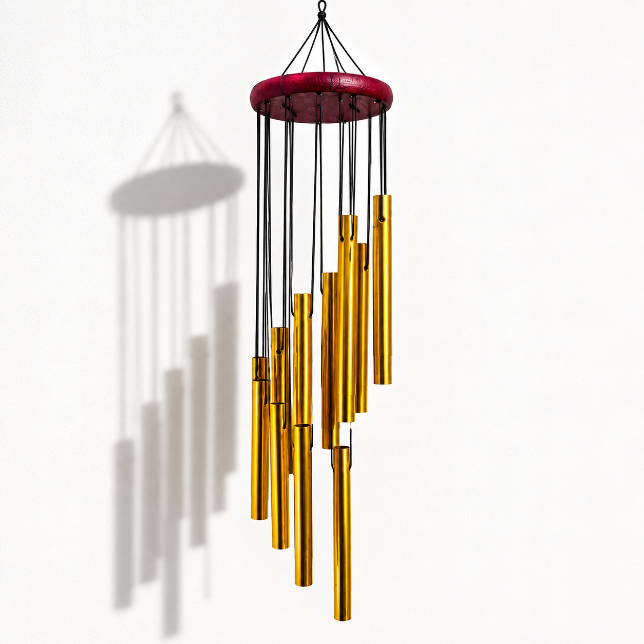 Wooden wind chime with 12 Tubes | Gold