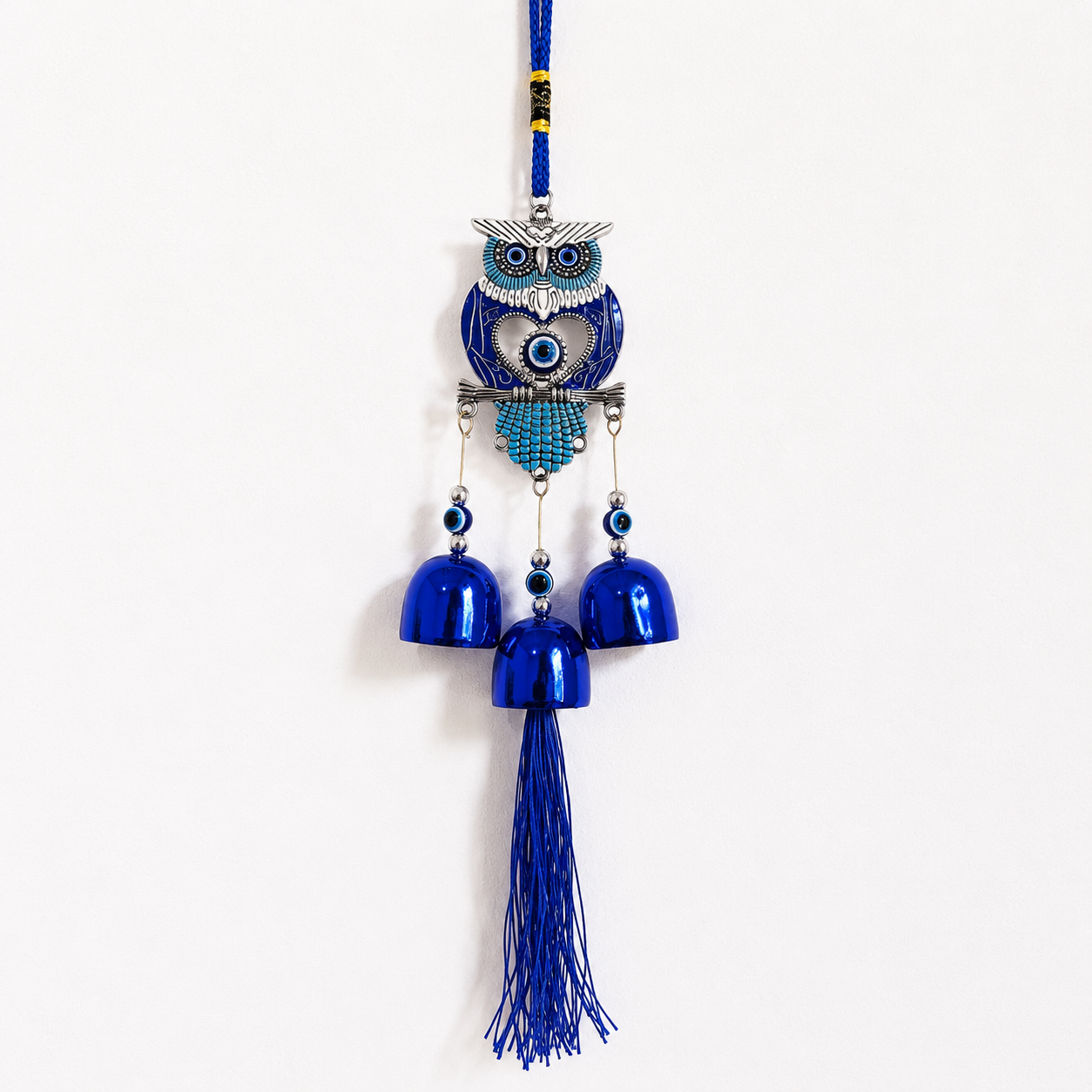Evil eye wind chime with Owl